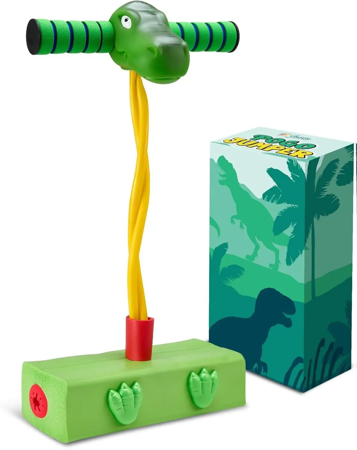 Foam Pogo Stick Dinosaur Jumper for Kids 3, 4, 5, 6, 7, Years Old Coolest Toys for 5 Year Old Boy Themed Bungee Pogo - Inside & Outside Fun for Boys & Girls