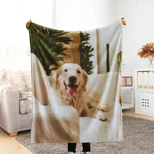 Personalized Pet Photo Blanket for Dog Lovers – Custom Cozy Plush Throw Blanket, Soft Flannel Memorial Gift for Pet Parents, Cute Home Decor, Viral Pet Lover Gift Idea