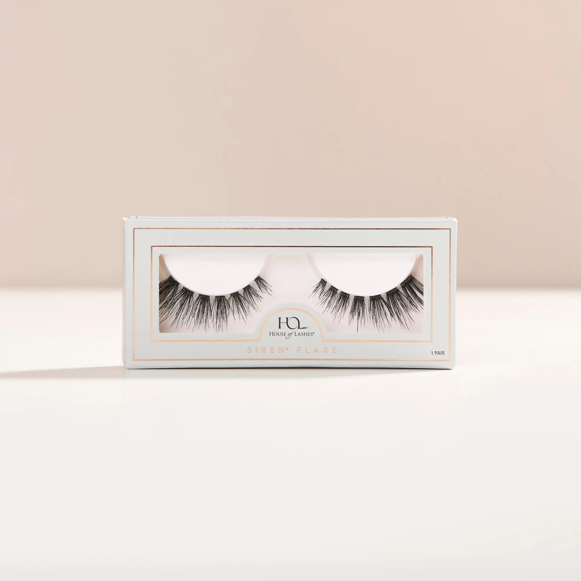 House of Lashes Siren Flare Flared False Lashes - Natural Volume - Fluttery Cat Eye - Clear Band - Reusable - 100% Cruelty-Free