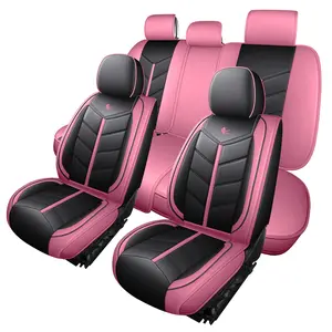 OTOEZ Waterproof PU Leather 5-Seat Car Seat Covers, Full Set, Non-Slip, Universal Fit, Compatible with Airbags and Seat Belts, Automotive Decor