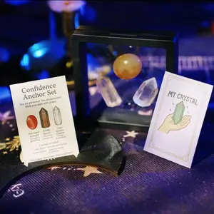 5 Crazy Crystals Sets with Pretty Intro Cards - Sleep Sweet Dreams, Confidence Anchor, Empowered Voice, Blessed Path, Calm Voice Clear Mind - Healing Messages & Crystal Benefits - Perfect for Gifting or Self-Care - China Origin