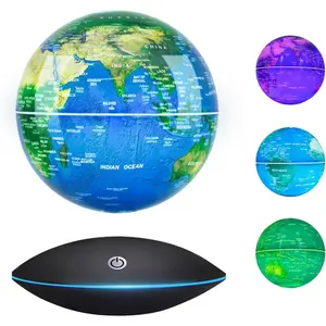 Magnetic Levitation Floating Globe with 16 Colors LED Lights, Rotating World Globe Lamp for Home Office Desk Decor Levitating Display, Cool Tech Gadgets for Men Husband Boys Girls