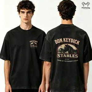 washed cotton DON KEYDICK STABLES, Funny name T Shirt, Unisex Cotton