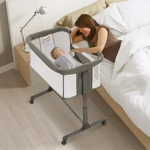 In 1 Baby Crib with Mattress and Changing Table, Portable and Adjustable, Rocking, Folding, and Travel Cot