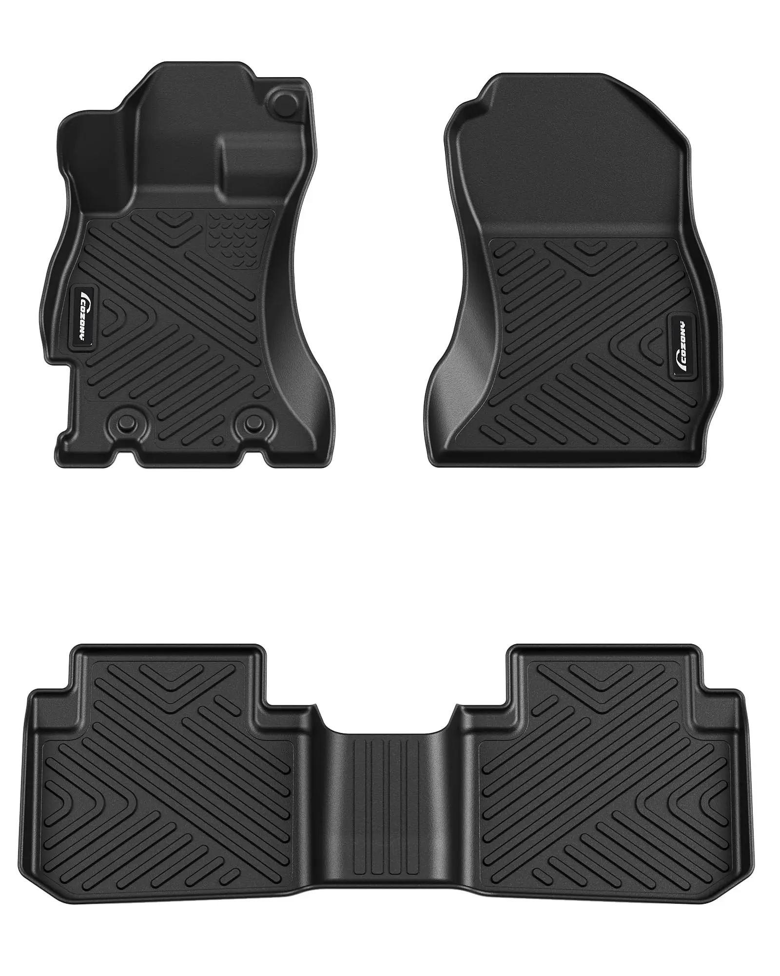 GARVEE Floor Mats for Subaru Forester 2014-2018, TPE All Weather Forester Accessories Custom Fit Front 1st & 2nd Row Floor Liner, Black