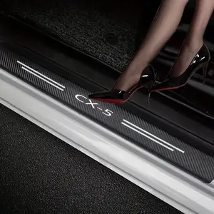 Car Door Sill Protector Compatible with Mazda Cx-5 Carbon Fiber Scratch Protection Enhances Interior Quality Easy Installation Car Accessories