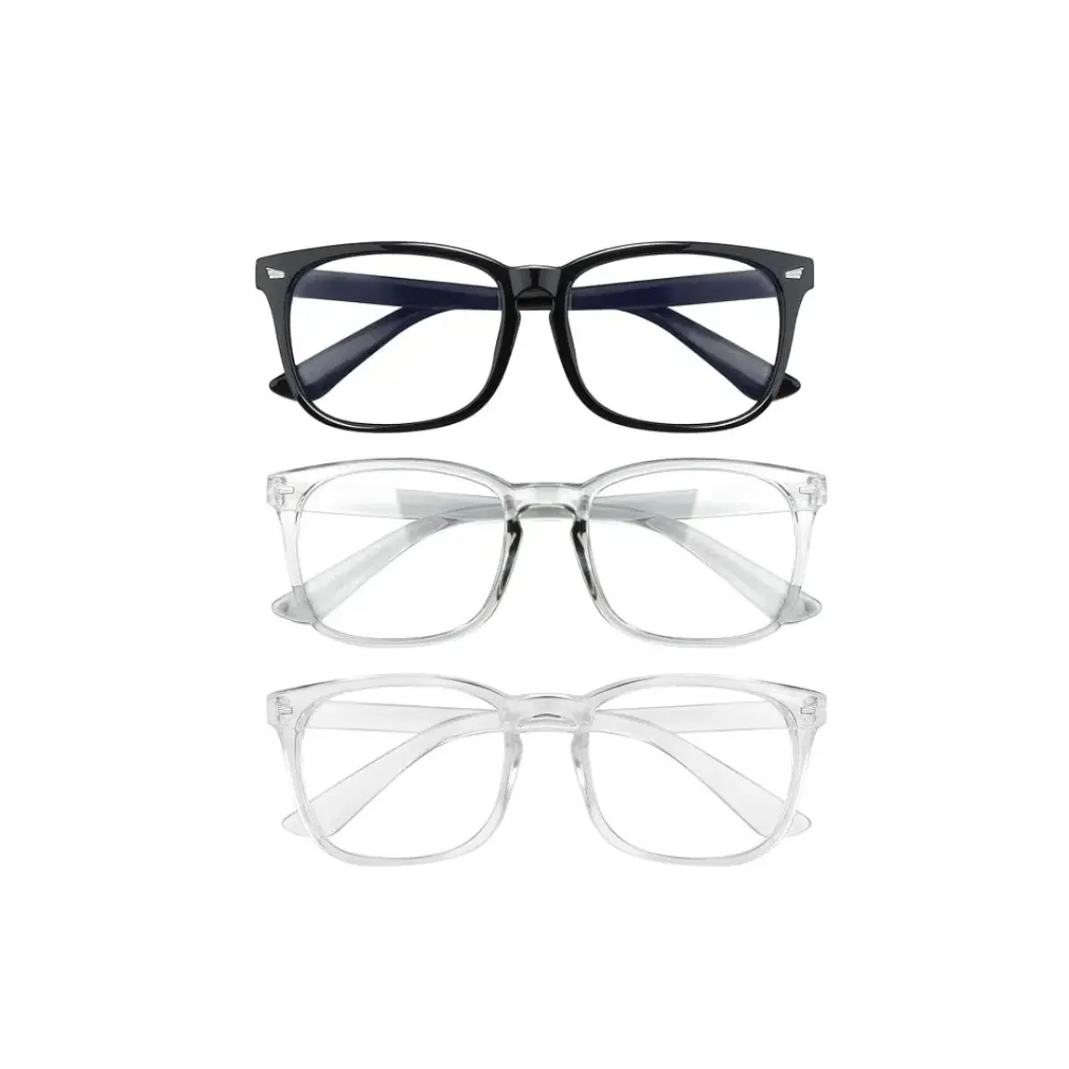 Computer Game glasses,Blue Light glasses for friends,teachers and family Thansgiving gifts ,Rectangle Clear Lens, Extra Wide Frame，Lightweight For Women Men ,Comfort Fashion Eyeglasses For Computer gaming/TV/Phones, Fashion gifts
