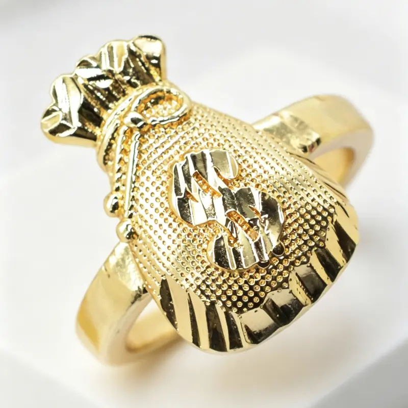 Fashion Hip-Hop Dollar Sign Geometric Design Ring, Statement Chunky Ring, Unisex Daily Wear Jewelry, Perfect Gift for Party/mother's Day/valentine's Day/birthday, Statement Rings