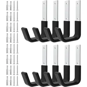 Heavy Duty Utility Hooks for Storage Wall Mount,Garage Wall Hooks for Hose, , Ladder, , Leaf Blower Hanger (8 Small)