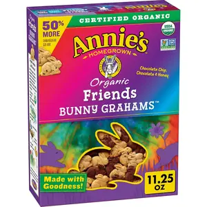 Annie's Organic Friends Bunny Graham Snacks, Chocolate Chip, Chocolate & Honey, 11.25 oz