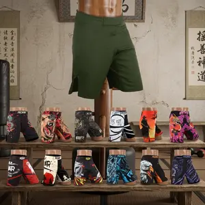 Men's Professional MMA Fight Shorts for Grappling Kickboxing Muay Thai BJJ - Gym Training Running Athletic Wrestling Shorts with Lightweight Breathable Fabric Perfect for Combat Sports Workout and Fitness Activities