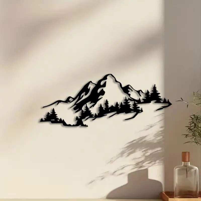 1pc Extra Large Mountain Metal Wall Art, Extra Large Mountain Statue Mural, Perfect for Living Room Wall, Entryway Wall, Nature Wall, Housewarming Decor, Ideal Gift for Outdoorsmen, Durable Metal, Modern Home Decor