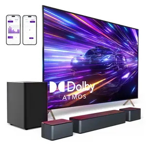 ULTIMEA  Poseidon D60 5.1ch Soundbar with Dolby Atmos, with Subwoofer, 410W Surround Sound System for TV, 3D Surround Sound for Smart TV with BassMx, Adjustable Surround and Bass, Home Audio Soundbars for TV, Home Theater, HDMI eARC, Bluetooth, Smart App