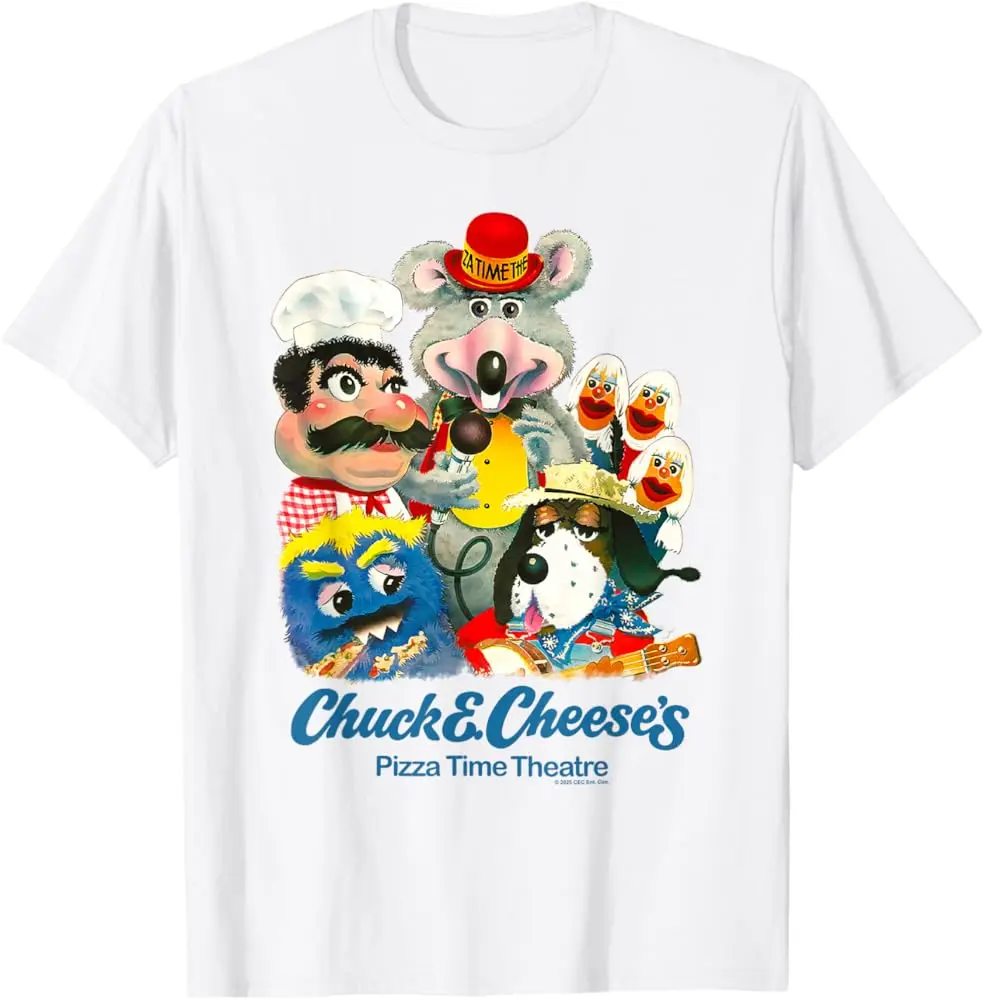 Chuck E. Cheese'S Pizza Time Theater Retro Group Painting T-Shirt