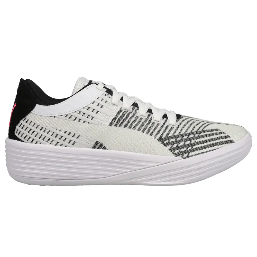 PUMA Mens Clyde All Pro Basketball Sneakers Shoes - Black, Off White
