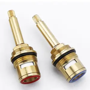 Brass Ceramic Stem Disc Cartridges Faucet Valves Replacement Home Improvement 20 Tooth Thread G3/4" for Shower Sink Kitchen Basin Laundry