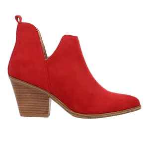 Corkys Womens Sassy Pants Pointed Toe  Casual Boots Ankle Mid Heel 2-3" - Red