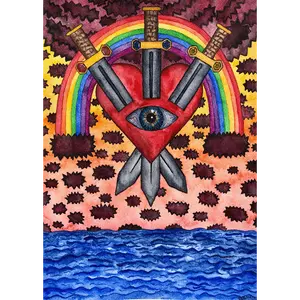The Flood Couldn't Stop My Pain (3 of Swords) Matte Artistic Decor Wall Print