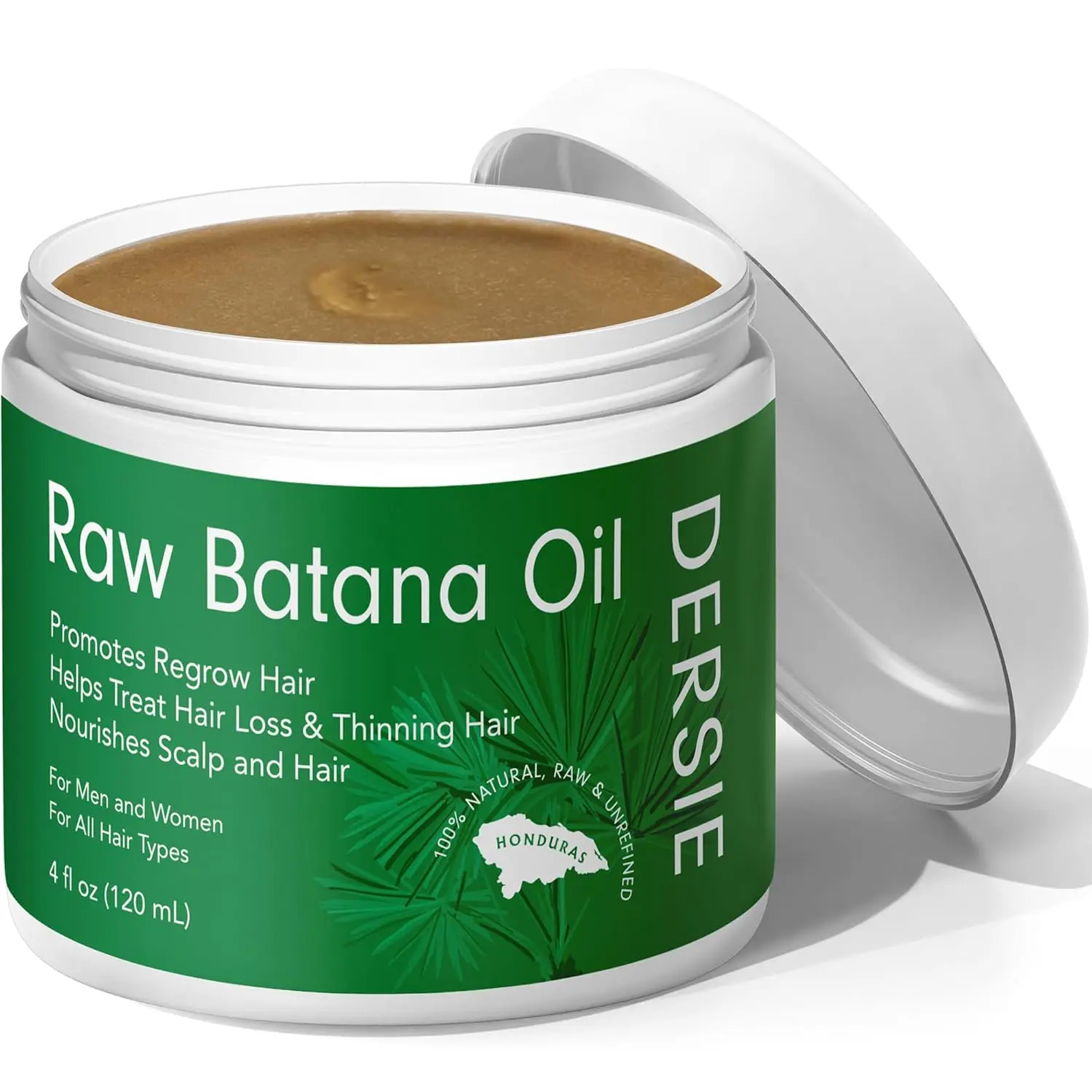 Honduras Batana Oil for Hair Growth: Handmade, 100% Raw & Unrefined Batana Oi, Approved by Dr. Sebi for Thicker, Stronger, Fuller Hair - 4 oz Thickening Boost