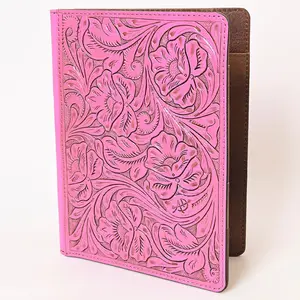 Lancaster Pink Hand Tooled Leather Portfolio Lancaster Pink Hand Tooled Leather Portfolio