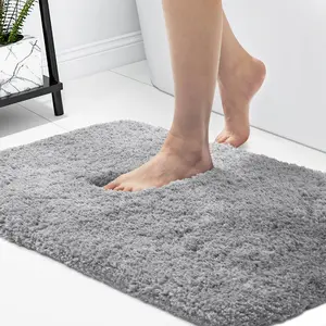 Deconovo Bathroom Rugs, Soft & Thick Plush Bath Mat, Absorbent Shower Rugs, Non-slip Fluffy Gift non-customised non-slip machine wash gray