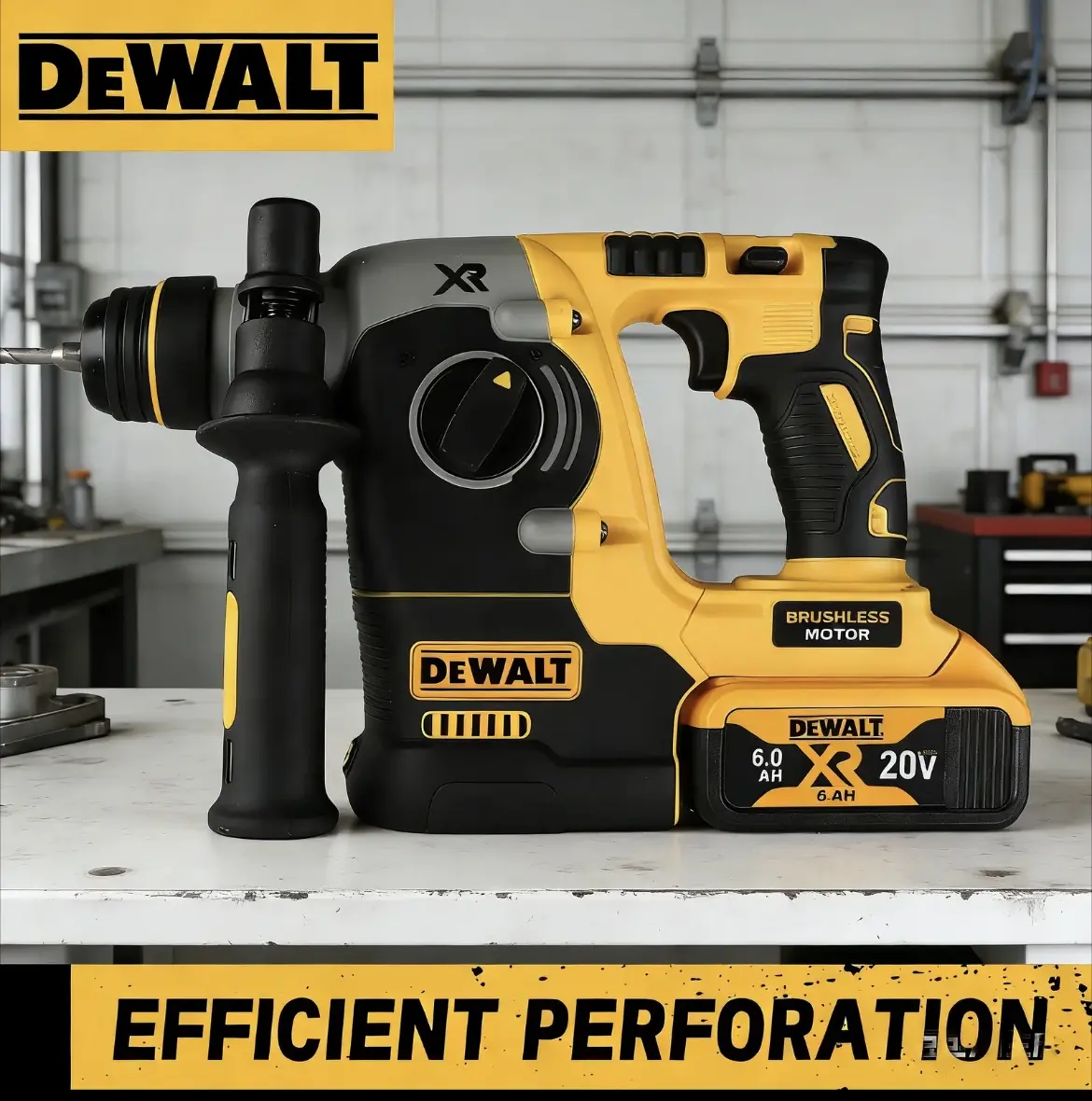 DEWALT DCH273 Cordless Rotary Hammer, Featuring Stepless Speed, Vibration Reduction for Construction Jobs
