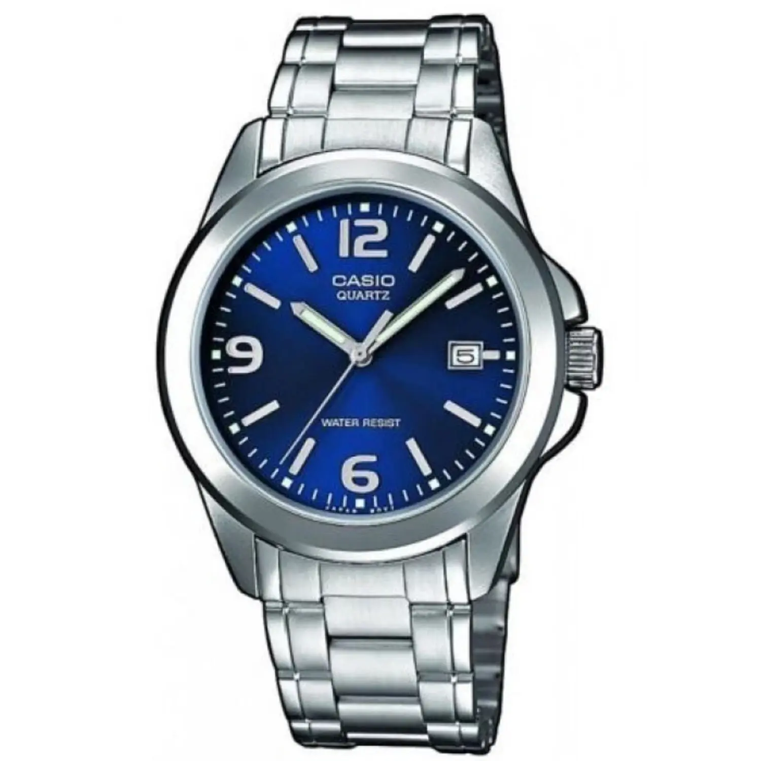 Casio Men’s Blue Dial Stainless Steel Bracelet Watch - MTP-1215A-2A