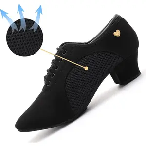 Women's Closed Toe Latin Dance Shoes, Professional Ballroom Dance Shoes for Training, Performance and Exams, Suitable for Beginners