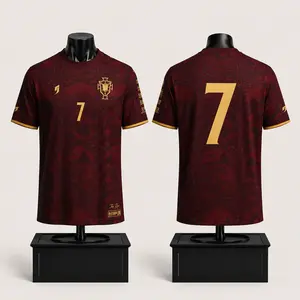 Premium Ronaldo Soccer Shirt Portugal #7 – Black Gold Football Jersey, Performance Fan Apparel, Comfortable Sports Top Unisex