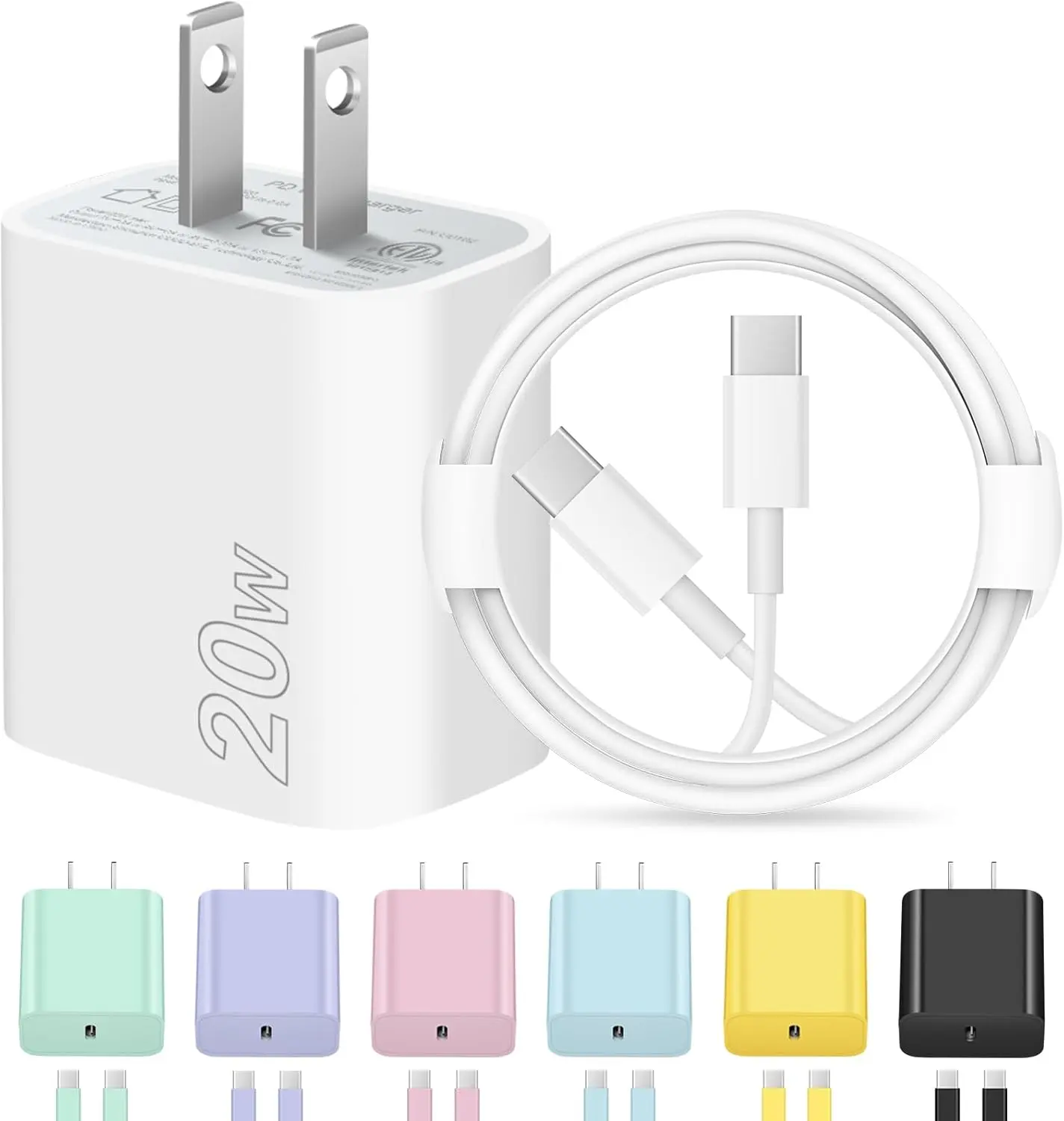 15 Charger Fast   15 Pro Max Chargers Type C Chargerss Block iPad Pro Charger with 2 Pack 6FT  for  15/15 Plus/15 Pro/15 Pro Max/iPad Pro/Mini/Air/Air4/AirPods/