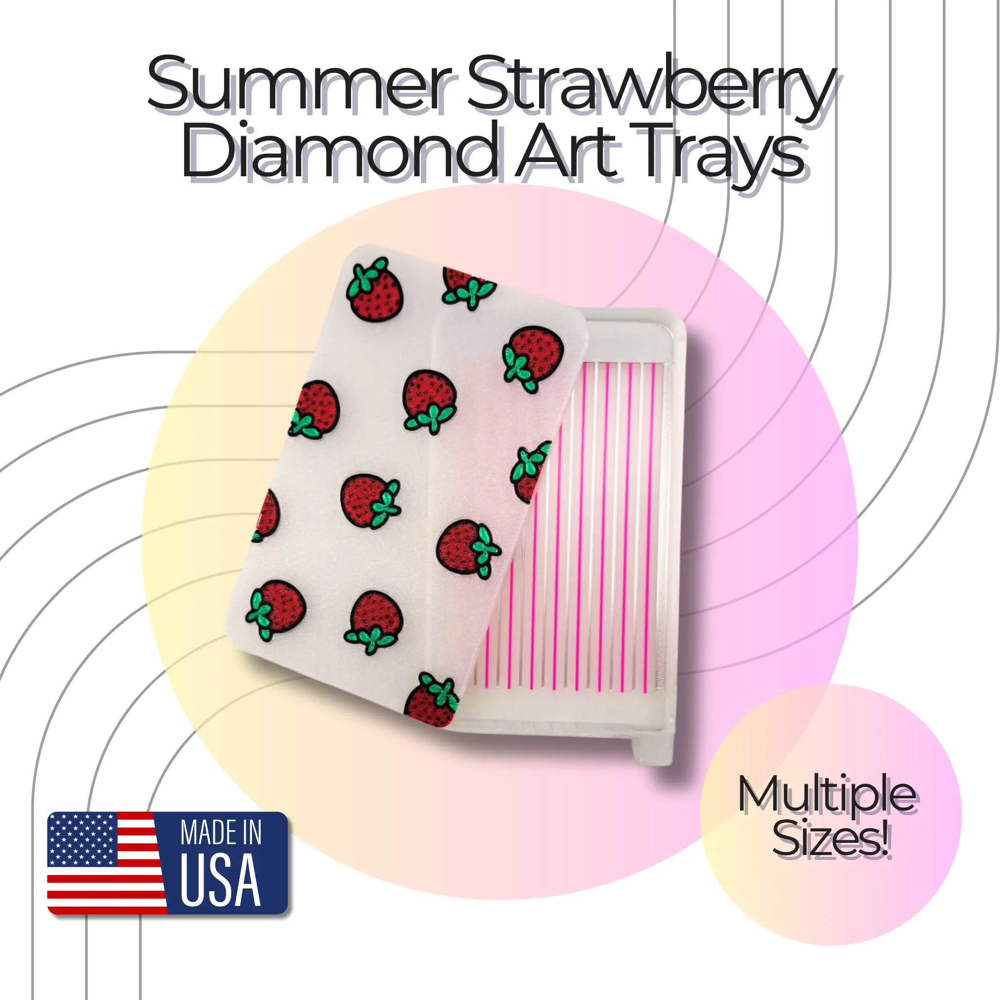 Summer Strawberry Diamond Art Trays