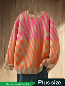 Autumn Winter Round Neck Pullover Long Sleeve Shirt, Casual Fitted Design, Comfortable Knitwear for Daily Wear & Outdoor Activities