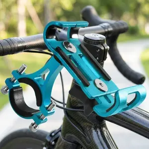 360° Rotatable Metal Phone Mount Stand for Bike Motorcycle, Universal Handlebar Mount with Anti-Slip Grip, Quick Release & Easy Installation, Durable Wide-Angle Adjustable Holder for Outdoor Riding Navigation Accessories.