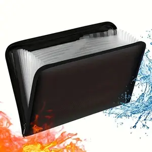 Fireproof Expanding File Folder, 13 Pockets Accordion File Folder, Important Document Organizer Holder with Labels, Portable File Organizer, Office Supplies