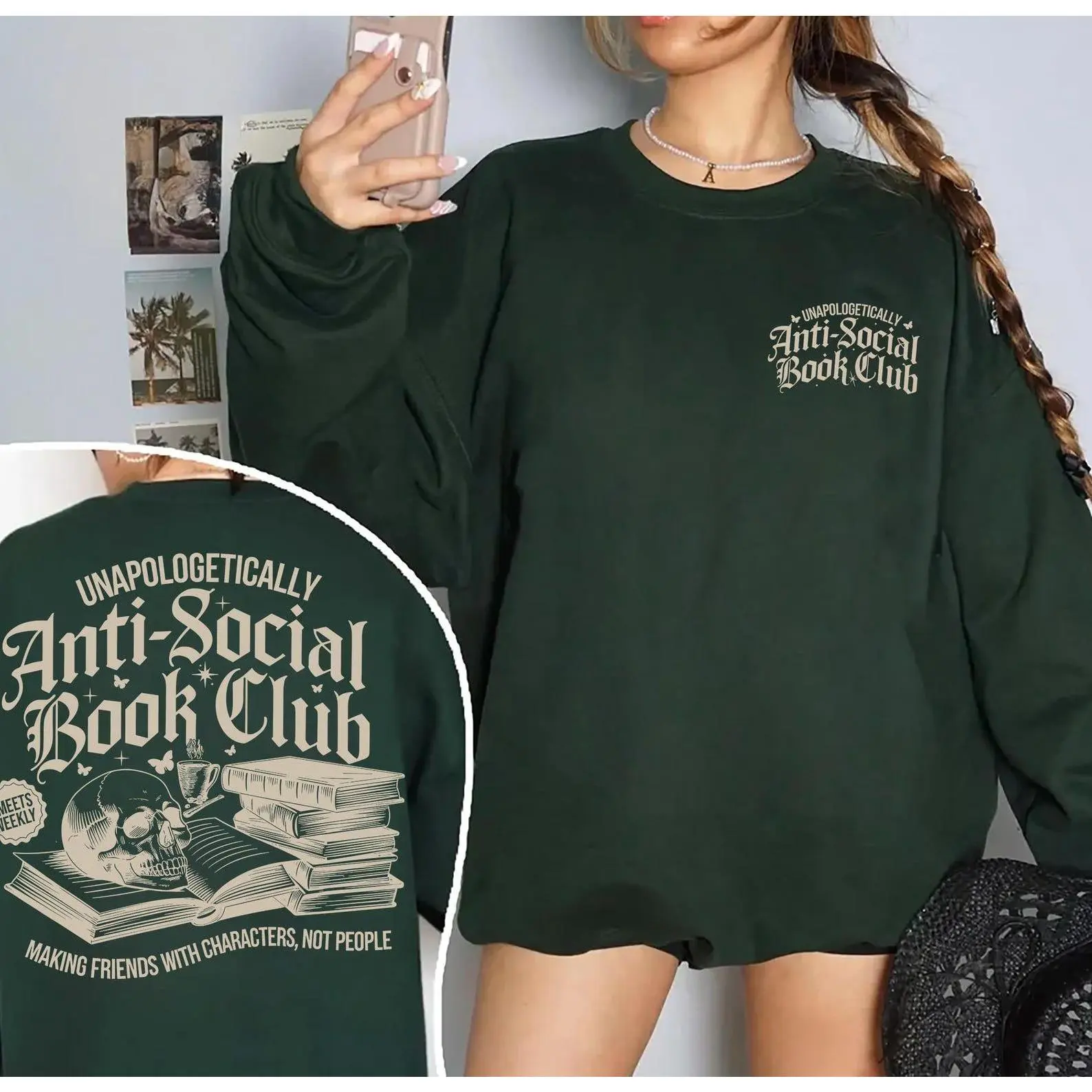 Anti-social Book Club Shirt, For Introverted Romance Reader Shirt, Distressed Reading Sweatshirt, Gift for Book Lover, Bookish Graphic Tee
