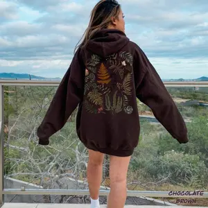 Fern Hoodie Wildflower Woodland Unisex Hoodie Nature Lover Gift Camping Botanical Pull