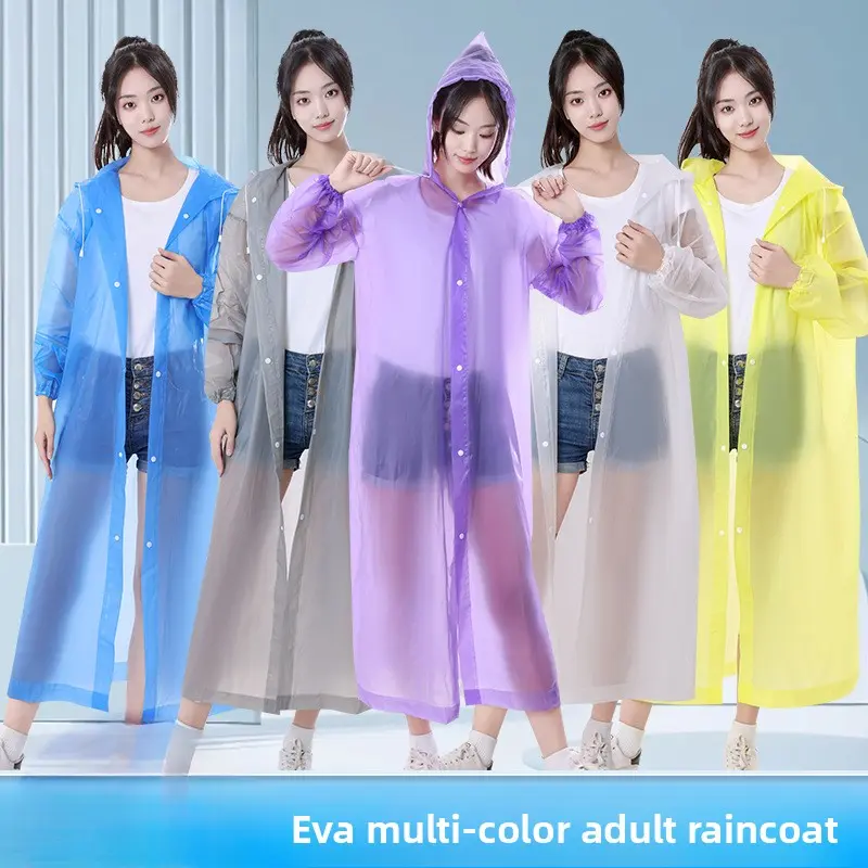 Disposable Transparent Thickened Waterproof EVA Adult Raincoat, Long Full-Body Heavy Rain Outdoor Portable Rain Poncho