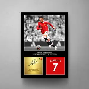 Cristiano Ronaldo Manchester United UnFramed Poster | CR7 Replica Signature Art