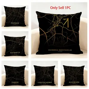 Game military competitive strategic C-Call of D-Duty map Pillow Case Pillowcase Linen Detachable With Hidden Zipper Washable  Breathable  Moisture-absorbingnt Decor Home Living Room Bedroom Sofas Office Car Gift