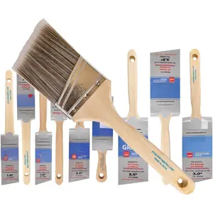 10 Pack -  Wall/Trim House  Brush Set  for fessional Painter and  Owners Painting Brushes for Cabinet Decks Fences Interior Exterior & Commercial Paintbrush.