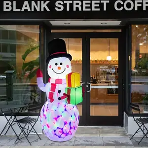 LED LIGHTS 1pc 5ft Giant Rotating LED Snowman Inflatable - Outdoor Yard Christmas Decoration With Vibrant Lighting Effects - Festival Decor For Home, Garden, Restaurant, And Party FOR BUSINESS