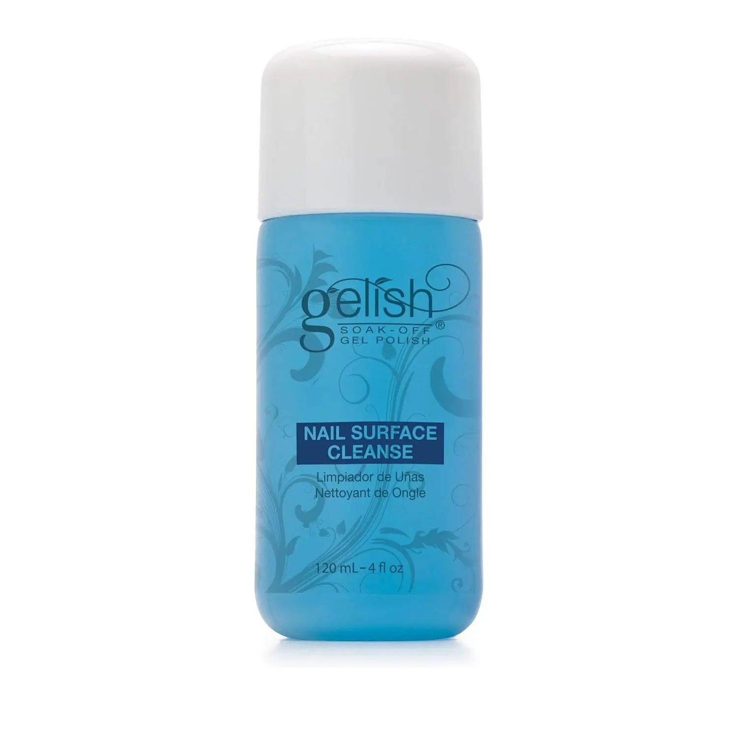 Gelish Nail Surface Cleanser - 4 Fl Oz (120ml) Single Item Nail Care Product, Easy-to-Use Polish Cleansing Wipe, Tacky Residue Remover, Skin-Safe Formula for Youth, Flawless High-Shine Manicures, Nail Products