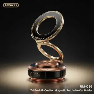 REMAX RM-C36 Magnetic Car Phone Holder - 360° Rotatable Tri-Fold with Strong Suction