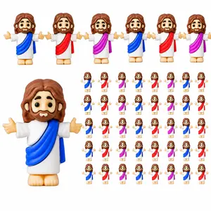Cute Jesus Figurines Set Small Colorful Religious Figurines For Christian Gifts Sunday School Prizes Easter Fillers Desk Decor And Meaningful Church Favors For Kids Adults