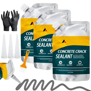 Concrete Crack Filler, Exterior Cement Crack Filler, Self-Leveling Cement Crack Repair Sealant,  Drying, Effectively Repairs Cracks in Driveways, Patios, Sidewalks, and Asphalt Pavements - 3 count