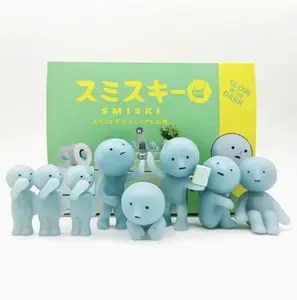 Smiski Blind Box Toys Toilet Serise Noctilucent Green Doll Mystery Box Action Figures Doll Fans Children Christmas Birthday Gift