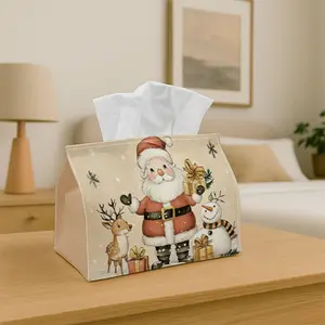 1PC Christmas Tissue Box Holder  Santa Claus Reindeer Snowman Christmas - Multifunctional Napkin Dispenser for Home, Party, Car  Decor - Decorative Tissue Paper Organizer, Living Room, Bedside Table - Compatible with Tissues/Roles/Sheets