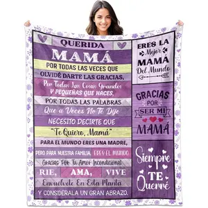 Regalos Para Mamá En Español, Regalos Para Mama Cumpleaños, Mamá Blanket 60"X50", Birthday Gifts For Mom In Spanish, Mom Gifts From Daughter Son,Valentine's Day Gift, Gift For Lover