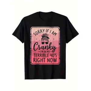 [100% Cotton] sorry if im a bit impatient im going through a rough time at 40 mens 100 cotton   weight 180g round black neck s xxxl soft and comfortable moisture wicking transparent suitable for men and womens birthdays black -1
