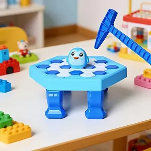 1set An Interesting Penguin-saving Desktop Toy, an Interactive Game Where You Must Prevent the Penguins from Falling Off the Ice. It's a Fun Office or Leisure Toy and a Thrilling Turn-based Game.